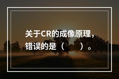 关于CR的成像原理，错误的是（　　）。