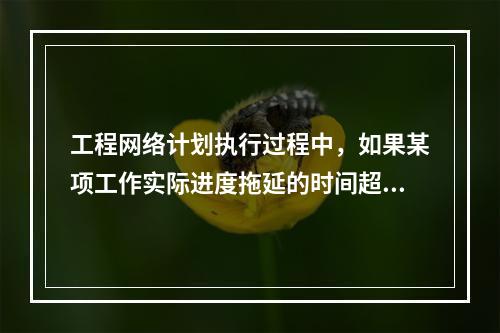 工程网络计划执行过程中，如果某项工作实际进度拖延的时间超过其