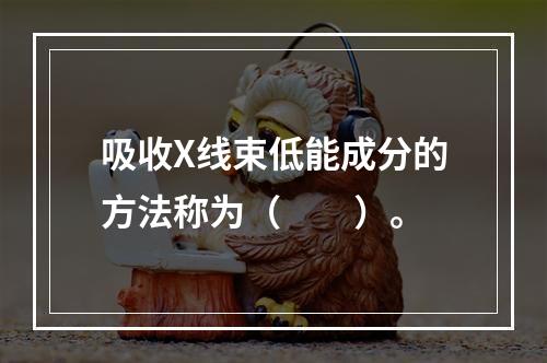 吸收X线束低能成分的方法称为（　　）。