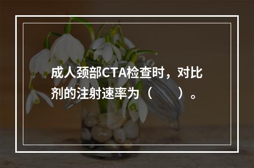 成人颈部CTA检查时，对比剂的注射速率为（　　）。