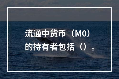 流通中货币（M0）的持有者包括（）。