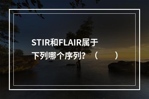 STIR和FLAIR属于下列哪个序列？（　　）