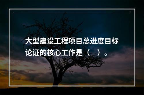 大型建设工程项目总进度目标论证的核心工作是（　）。