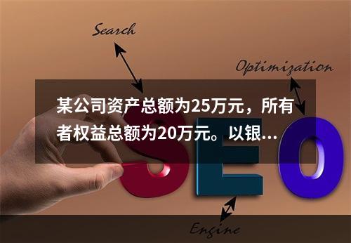 某公司资产总额为25万元，所有者权益总额为20万元。以银行存