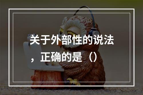 关于外部性的说法，正确的是（）