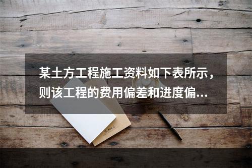 某土方工程施工资料如下表所示，则该工程的费用偏差和进度偏差分