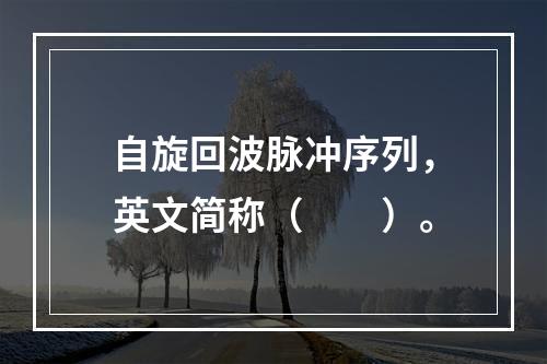 自旋回波脉冲序列，英文简称（　　）。