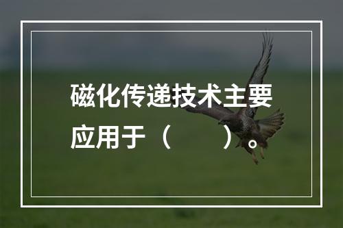 磁化传递技术主要应用于（　　）。