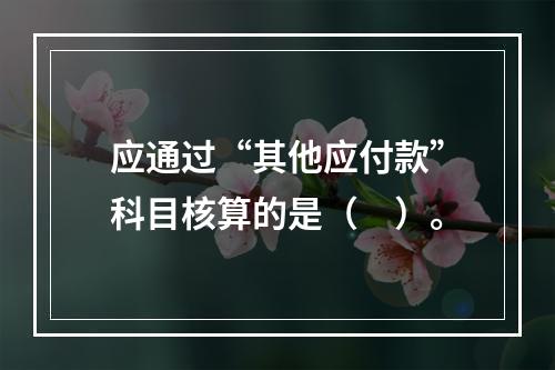 应通过“其他应付款”科目核算的是（　）。