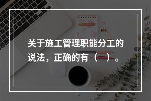 关于施工管理职能分工的说法，正确的有（　）。