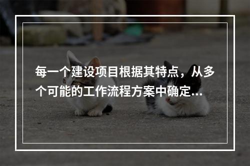 每一个建设项目根据其特点，从多个可能的工作流程方案中确定的主