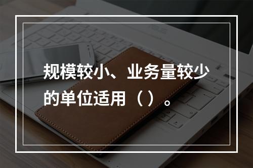 规模较小、业务量较少的单位适用（ ）。