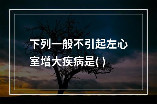 下列一般不引起左心室增大疾病是( )