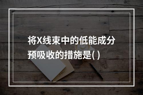 将X线束中的低能成分预吸收的措施是( )