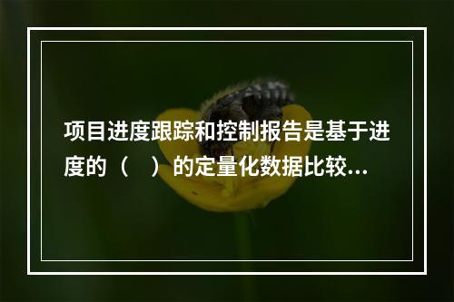 项目进度跟踪和控制报告是基于进度的（　）的定量化数据比较的成