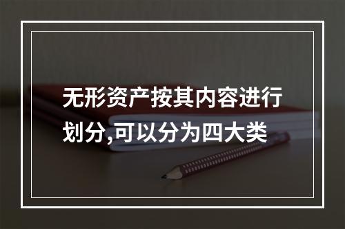 无形资产按其内容进行划分,可以分为四大类