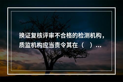 换证复核评审不合格的检测机构，质监机构应当责令其在（　）内进