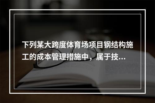 下列某大跨度体育场项目钢结构施工的成本管理措施中，属于技术措