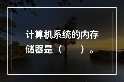 计算机系统的内存储器是（　　）。