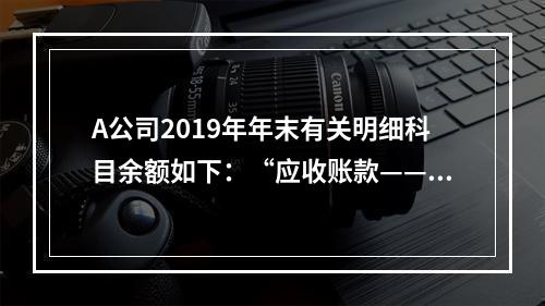 A公司2019年年末有关明细科目余额如下：“应收账款——甲”