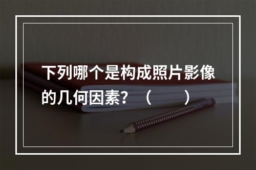 下列哪个是构成照片影像的几何因素？（　　）