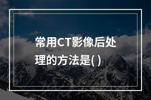 常用CT影像后处理的方法是( )