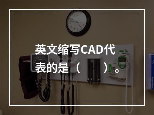 英文缩写CAD代表的是（　　）。