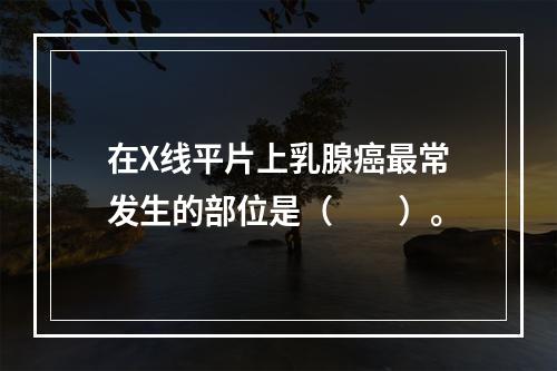 在X线平片上乳腺癌最常发生的部位是（　　）。