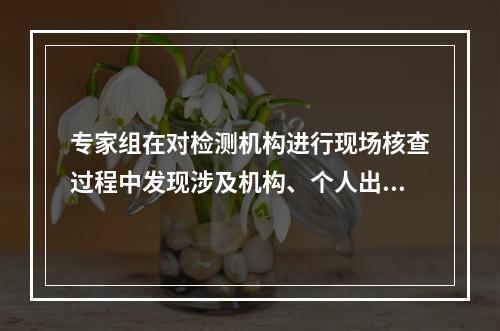 专家组在对检测机构进行现场核查过程中发现涉及机构、个人出具虚