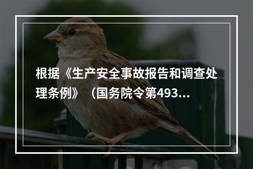 根据《生产安全事故报告和调查处理条例》（国务院令第493号）