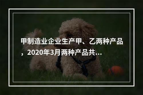 甲制造业企业生产甲、乙两种产品，2020年3月两种产品共同耗