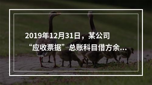 2019年12月31日，某公司“应收票据”总账科目借方余额1