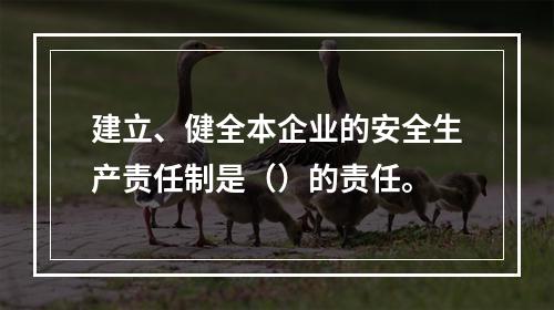 建立、健全本企业的安全生产责任制是（）的责任。