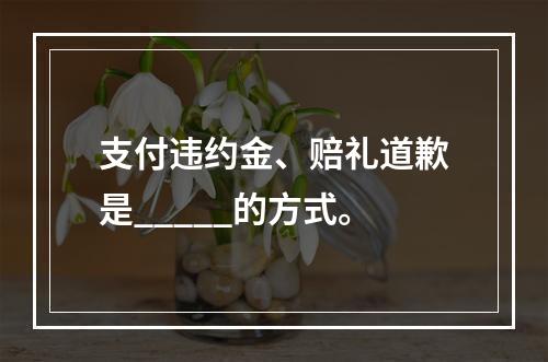 支付违约金、赔礼道歉是_____的方式。