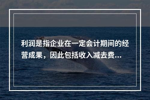 利润是指企业在一定会计期间的经营成果，因此包括收入减去费用后