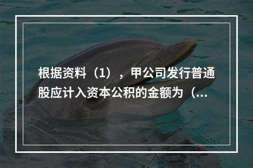 根据资料（1），甲公司发行普通股应计入资本公积的金额为（　）