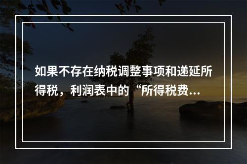 如果不存在纳税调整事项和递延所得税，利润表中的“所得税费用”