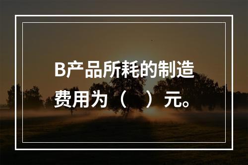 B产品所耗的制造费用为（　）元。