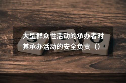 大型群众性活动的承办者对其承办活动的安全负责（）