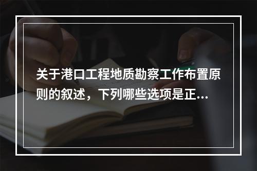 关于港口工程地质勘察工作布置原则的叙述，下列哪些选项是正确