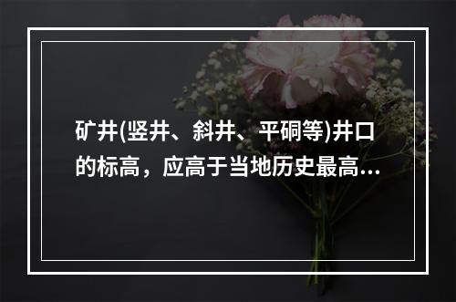 矿井(竖井、斜井、平硐等)井口的标高，应高于当地历史最高洪水