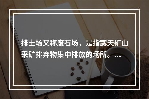 排土场又称废石场，是指露天矿山采矿排弃物集中排放的场所。排土