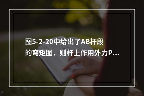 图5-2-20中给出了AB杆段的弯矩图，则杆上作用外力P的