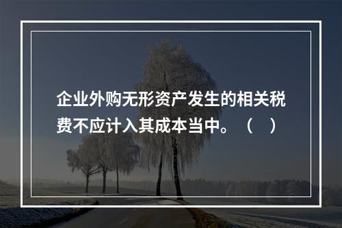 企业外购无形资产发生的相关税费不应计入其成本当中。（　）