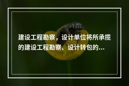 建设工程勘察，设计单位将所承揽的建设工程勘察、设计转包的，