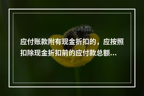 应付账款附有现金折扣的，应按照扣除现金折扣前的应付款总额入账