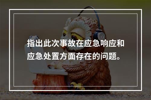 指出此次事故在应急响应和应急处置方面存在的问题。