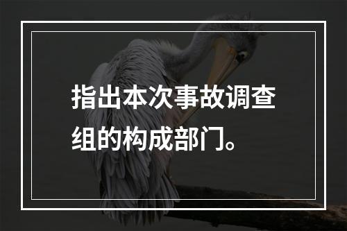 指出本次事故调查组的构成部门。