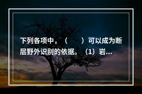 下列各项中，（　　）可以成为断层野外识别的依据。（1）岩层