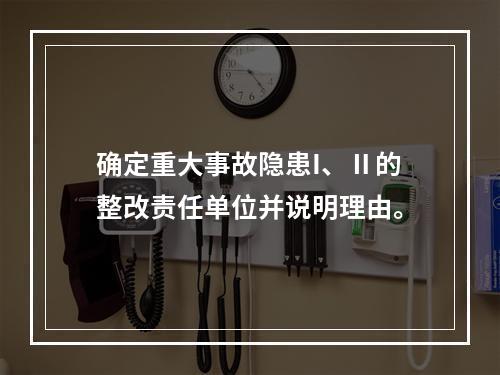 确定重大事故隐患I、Ⅱ的整改责任单位并说明理由。